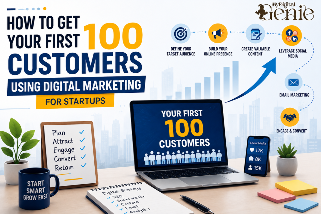 How to Get Your First 100 Customers Using Digital Marketing  for Startups
